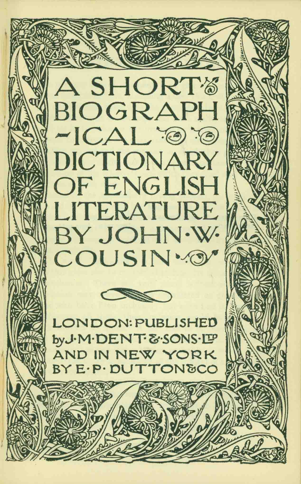 THE CAMBRIDGE BIBLIOGRAPHY OF ENGLISH LITERATURE.