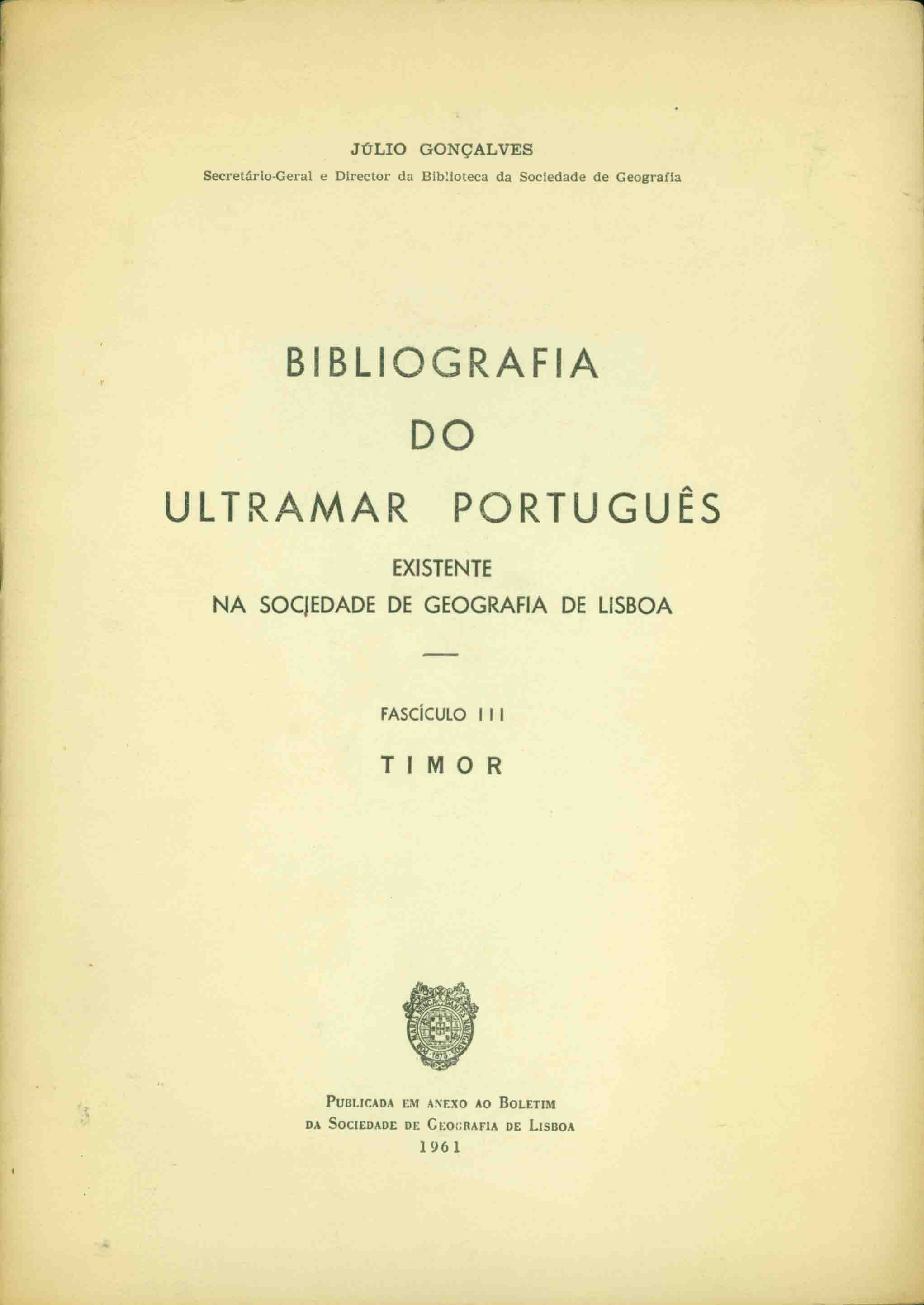 Bibliografia Do Ultramar Portugues