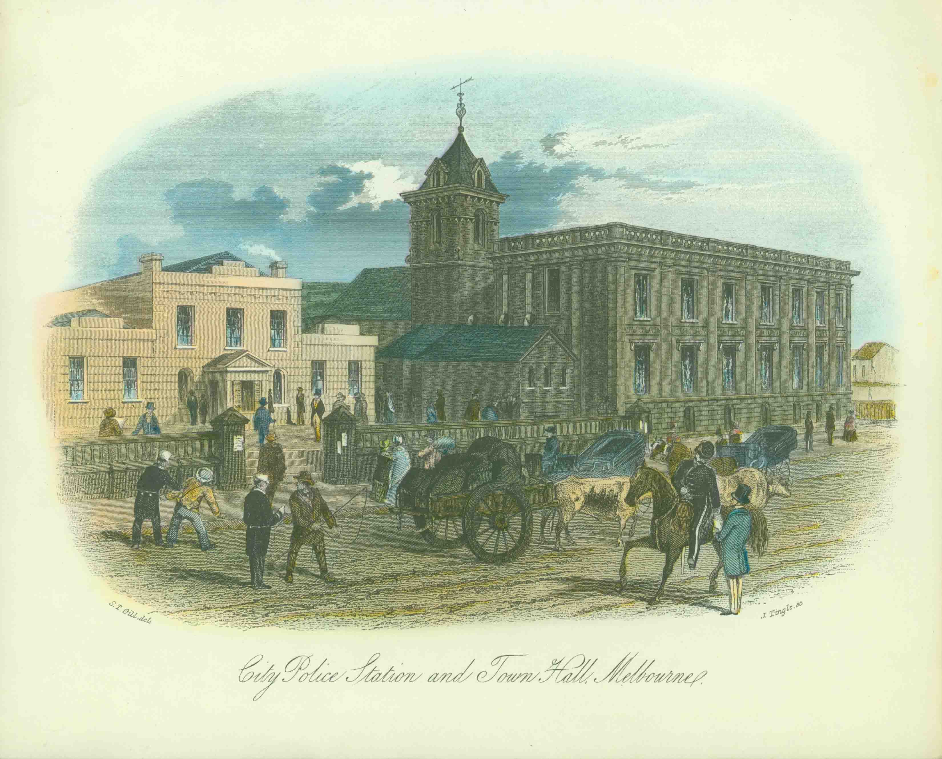 CITY POLICE STATION AND TOWN HALL, MELBOURNE.