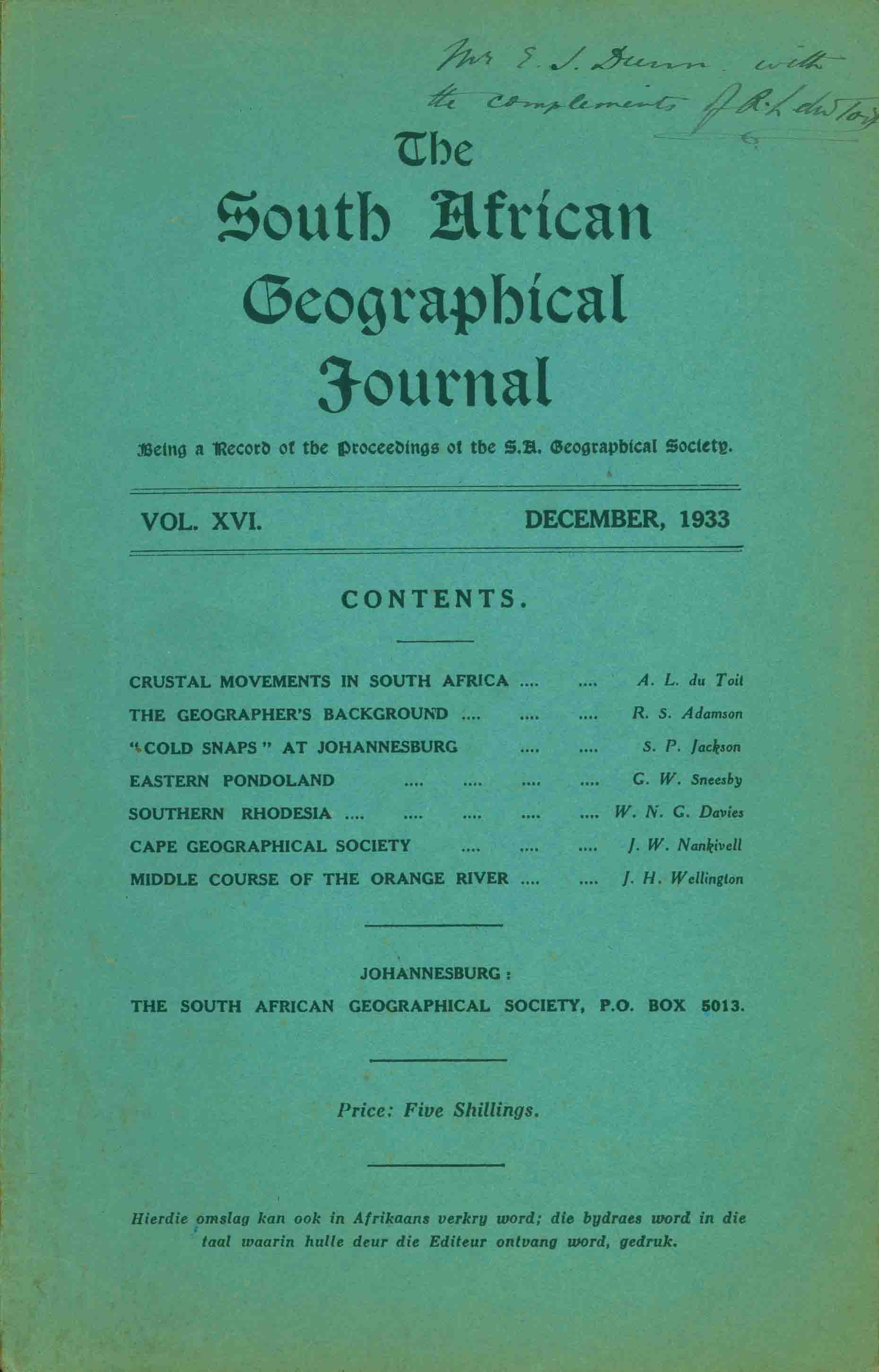 CRUSTAL MOVEMENTS IN SOUTH AFRICA 
